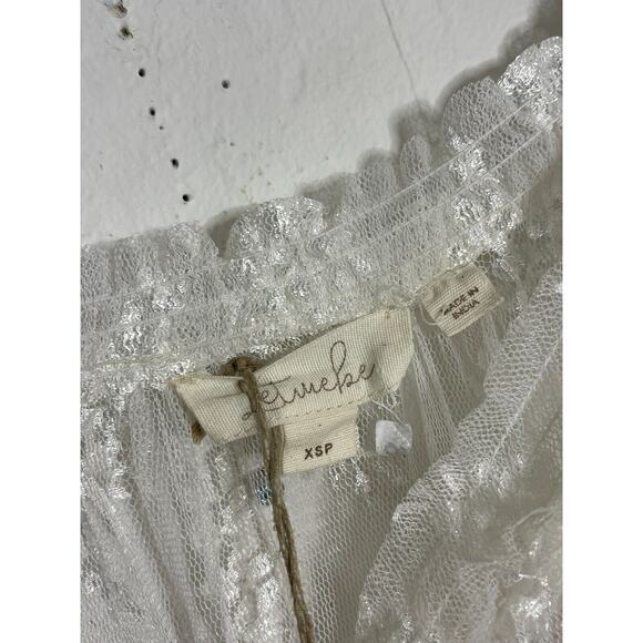 Anthropologie Lace Dress XS Let Me Be Ivory Maxi Slip Lined Romantic Petite NEW - Picture 11 of 13